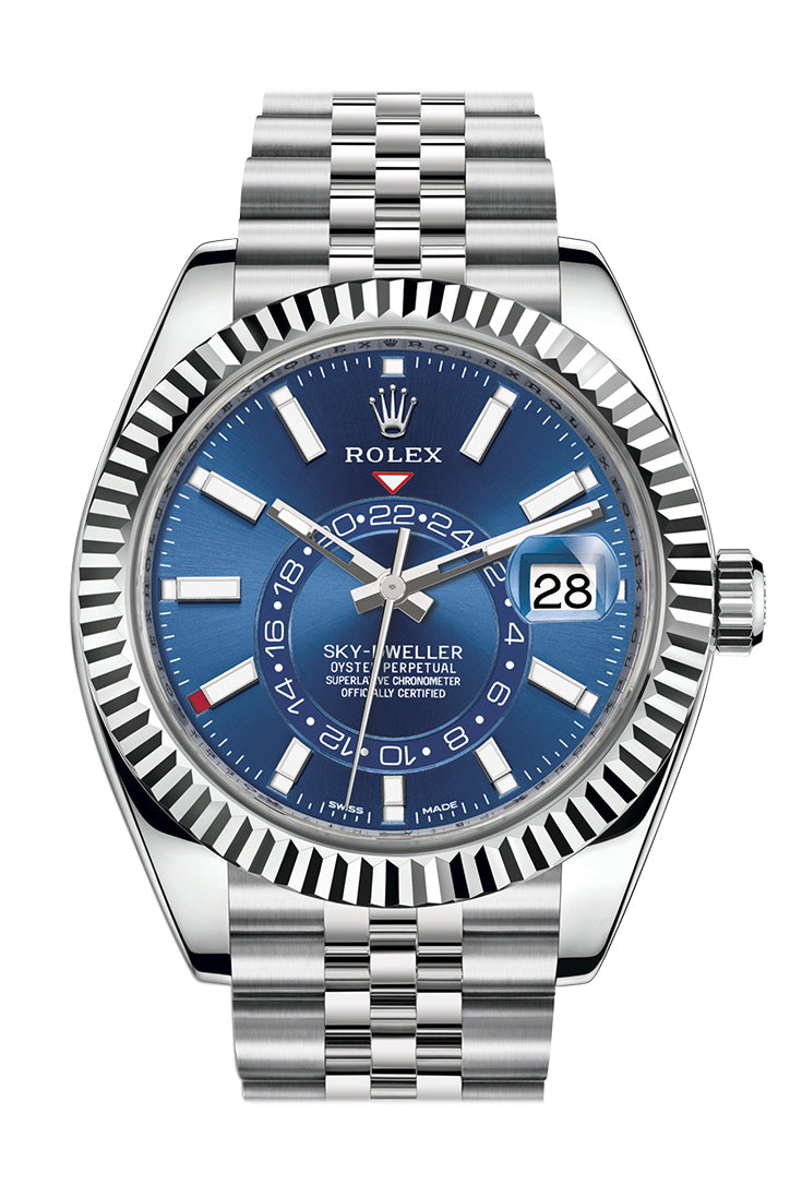 Sky Dweller Blue Dial White Gold Bezel Steel Jubilee 326934