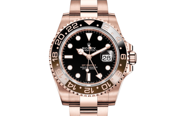 Replica Rolex GMT-Master II Oyster 40 mm Everose gold 126715CHNR