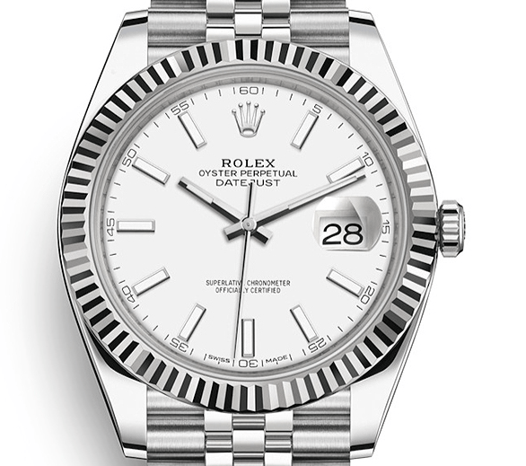 Replica Rolex Datejust 41 White Gold/Steel White Dial Fluted Bezel 126334 (Jubilee)